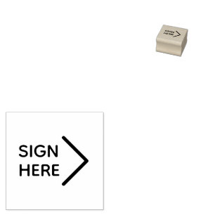 Elegant Sign Here Arrow Page Flag Indicator Notary Rubber Stamp