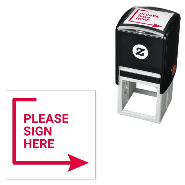 Elegant Sign Here Arrow Page Flag Indicator Notary Self-inking Stamp (In Situ)