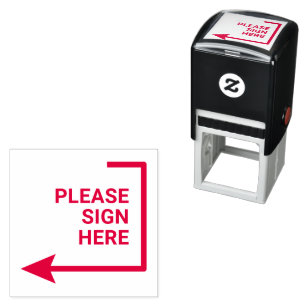 Elegant Sign Here Arrow Page Flag Indicator Notary Self-inking Stamp