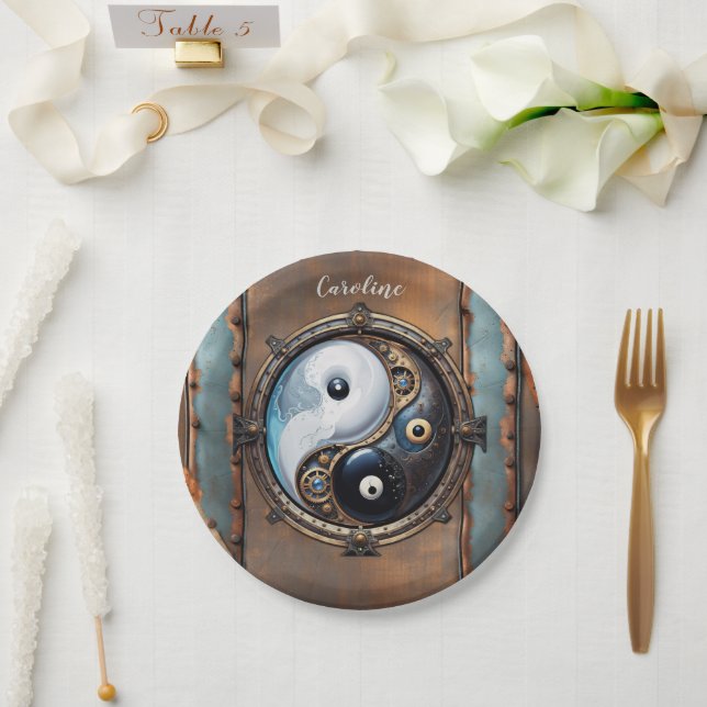 Elegant  sign of  yin yang  paper plate (Wedding)
