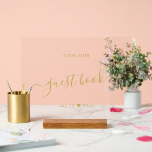 Elegant Sign Our Guest Book Wedding Gold