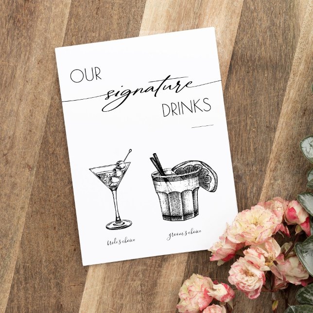 Elegant Signature Drinks Wedding Sign Bar Sign (Creator Uploaded)