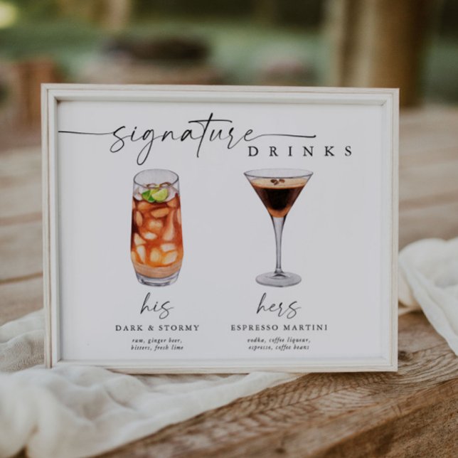 Elegant Signature Drinks Wedding Sign Bar Sign  (Creator Uploaded)