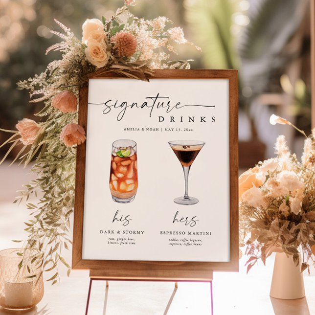 Elegant Signature Drinks Wedding Sign Bar Sign  (Creator Uploaded)