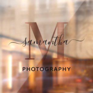 Elegant Signature Rose Gold M Monogram Logo