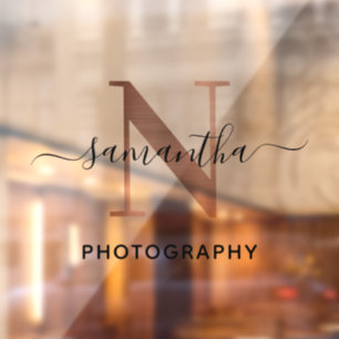 Elegant Signature Rose Gold N Monogram Logo