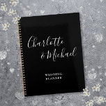 Elegant Signature Script Black And White Wedding Planner<br><div class="desc">Elegant signature black and white wedding planner personalised with signature style names. Designed by Thisisnotme©</div>