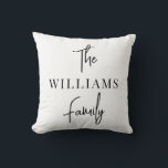 Elegant Signature Script Calligraphy Family Name Cushion<br><div class="desc">Elegant Signature Script Calligraphy Personalised Family Name Throw Pillow. Custom name simple classy calligraphy typography design.</div>