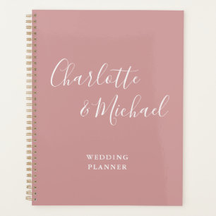 Elegant Signature Script Dusty Rose Wedding Planner