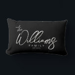 Elegant Signature Script Family Name  Lumbar Cushion<br><div class="desc">Elegant Signature Script Personalised Family Name Throw Pillow. Custom name simple classy calligraphy typography design.</div>