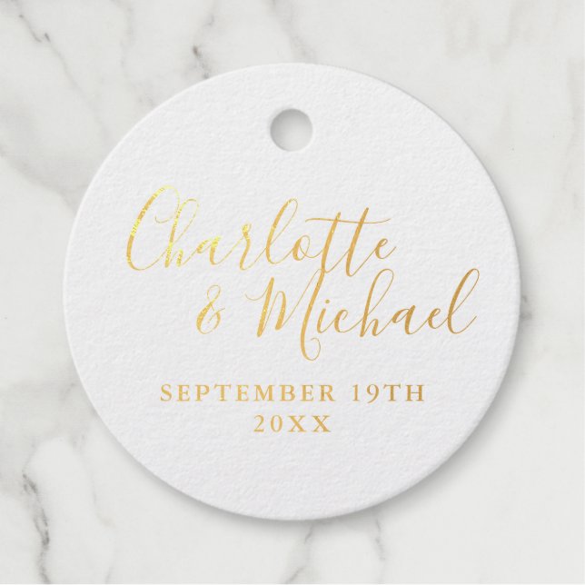 Elegant Signature Script Gold Favour Tags (Front)