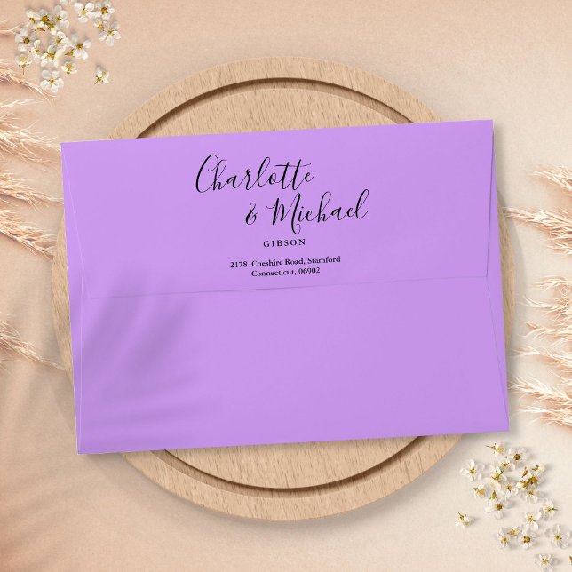 Elegant Signature Script Lilac Return Address Envelope (Creator Uploaded)