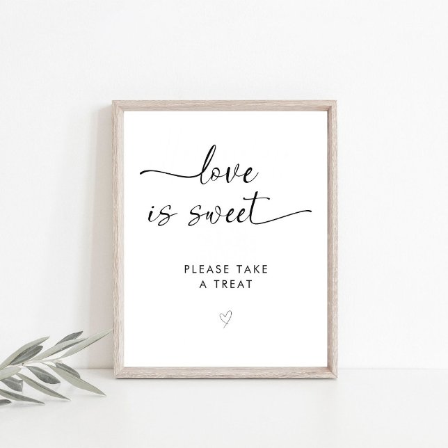 Elegant Signature Script Love Is Sweet Favour Pedestal Sign (Creator Uploaded)