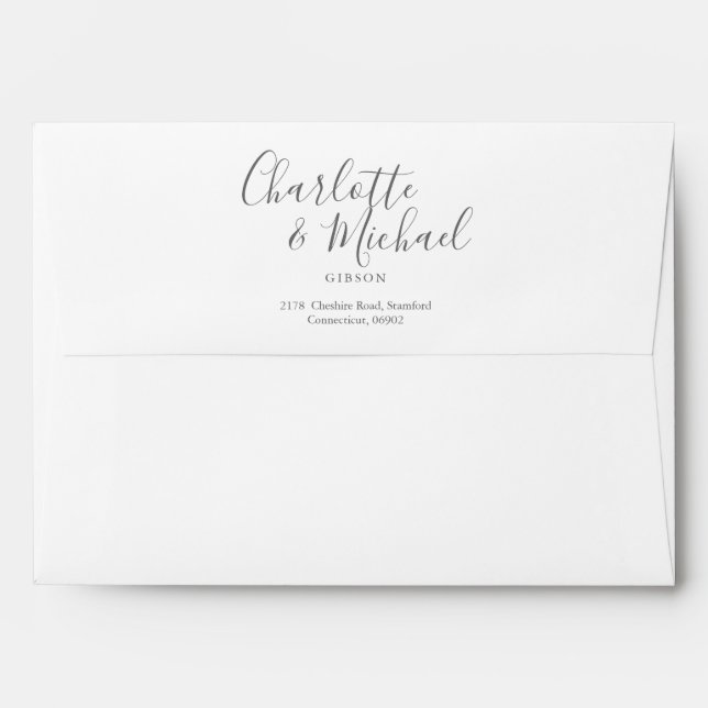Elegant Signature Script Name Address Envelope (Back (Top Flap))