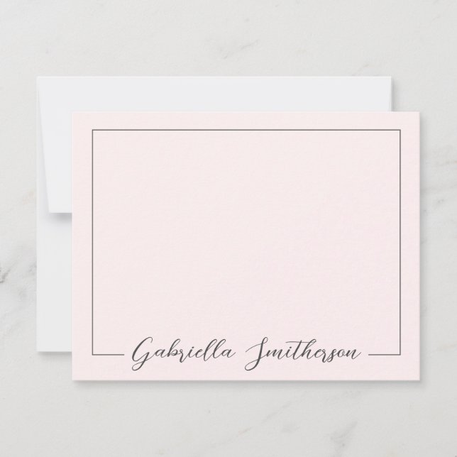 Elegant Signature Script Pink Personalised Card (Front)