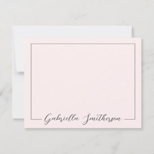 Elegant Signature Script Pink Personalised Card