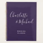 Elegant Signature Script Purple Wedding Planner<br><div class="desc">Elegant signature purple wedding planner personalised with signature style names. Designed by Thisisnotme©</div>