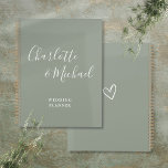 Elegant Signature Script Sage Green Wedding Planner<br><div class="desc">Elegant signature sage green wedding planner personalised with signature style names. Designed by Thisisnotme©</div>