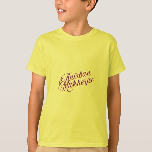 Elegant Signature Style Name Art Anirban Mukherjee T-Shirt (Front)