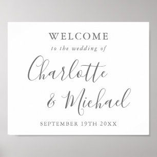 Elegant Signature Wedding Welcome Poster