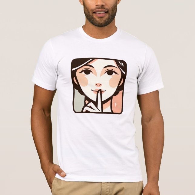Elegant Silence – Minimalist Woman Illustration T-Shirt (Front)