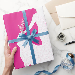 Elegant Silhouette of a Woman in Flowing Gown  Wrapping Paper