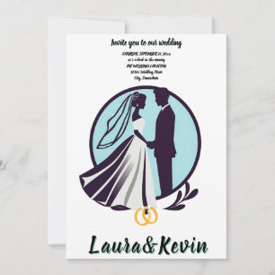 Elegant Silhouette of Bride and Groom Invitation