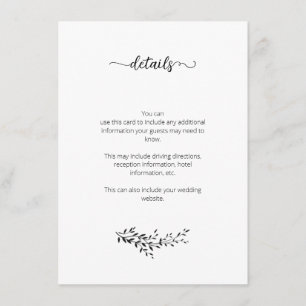 Elegant silhouette of leaves details card