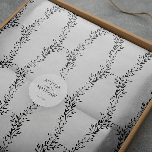 Elegant silhouette of leaves wrapping paper