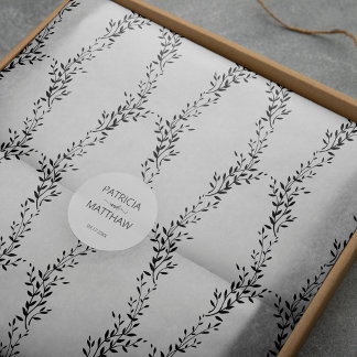 Elegant silhouette of leaves wrapping paper
