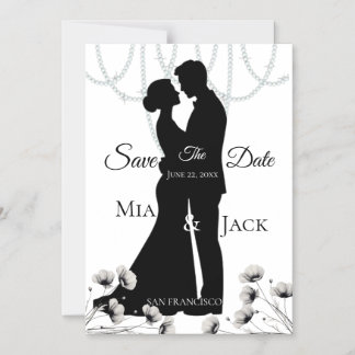Elegant Silhouette Wedding Save The Date Card 