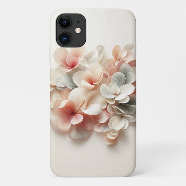 Elegant Silk Layered Floral Abstract - Soft Blush  Case-Mate iPhone Case (Back)