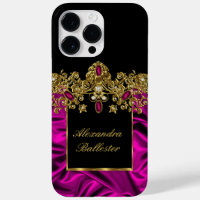 Elegant Silk Rich Pink Gold black