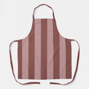 Elegant Silk Rose and Shy Pink Striped Pattern Apron