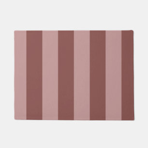 Elegant Silk Rose and Shy Pink Striped Pattern Doormat