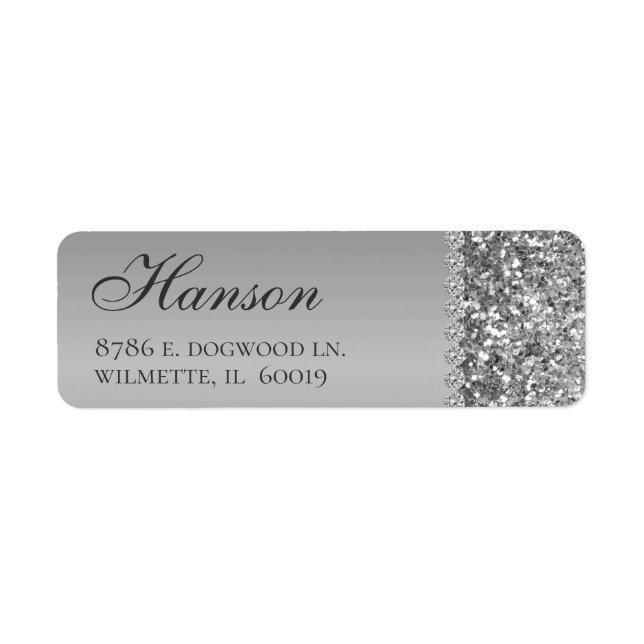 Elegant Silver 70th Birthday Return Address Label (Front)