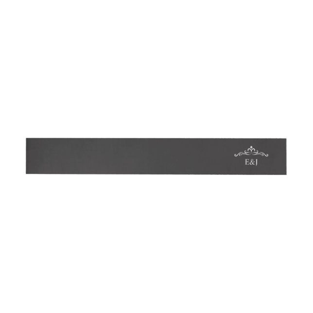 Elegant Silver and Black Wrap Around Wedding  Wraparound Address Label (Individual)