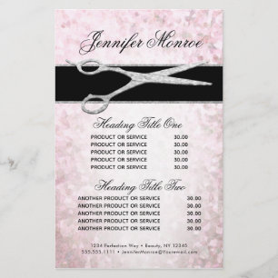 Elegant Silver and Pink Glam Services and Pricing