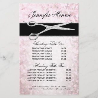 Elegant Silver and Pink Glam Services and Pricing