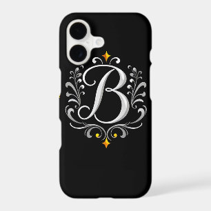 Elegant Silver B Letter Monogram