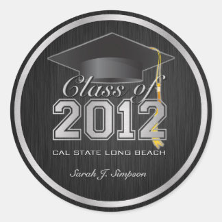 Elegant Silver & Black Class of 2012 Stickers
