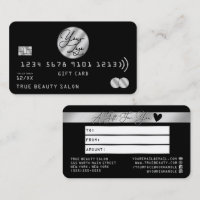 Elegant Silver Black Credit Logo Gift Certificate