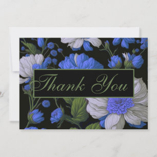 Elegant silver blue white elegant retro florals invitation