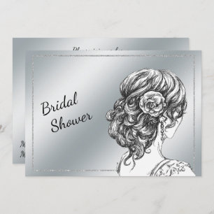 Elegant Silver Bridal Shower Invitation