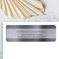 Elegant Silver Brushed Metallic Return Address