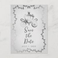 Elegant Silver Carriage Storybook Save the Date 