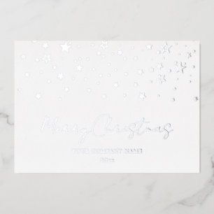 Elegant Silver Christmas Company Foil Card