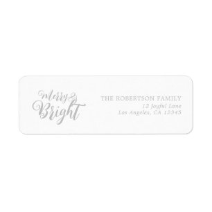 Elegant Silver Christmas Return Address Label