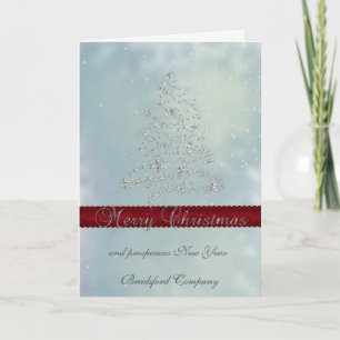 Elegant Silver  Christmas Tree,Corporate Holiday Card
