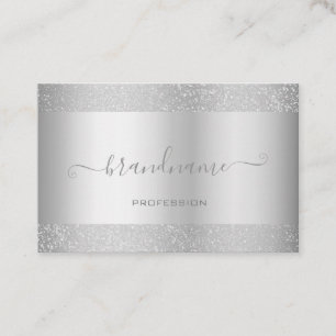 Elegant Silver Colored with Pretty Silver Border Business Card